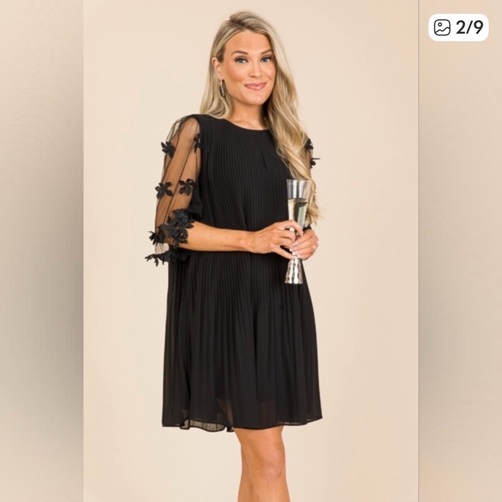 Forever 21 Black Sheer Sleeve Dress